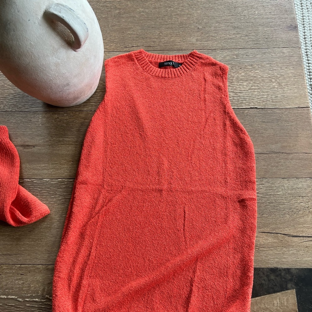 Women's Tangerine Knit 2pc Shorts set - Lightweight Summer Staple - Picture 4 of 14
